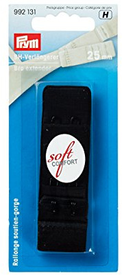 Prym - Bra Extender Black (3x2, 25mm) Hooks - 1 Unit
