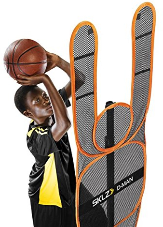 SKLZ D-Man Basketball Defensive Mannequin, Basketball Training, Verstellbare Höhe, Schwarz/Orange, 6.5ft to 8ft / 198cm to 244cm