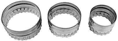 Zenker 11624 Set de 3 emporte-pièces ronds et cannelés, emporte-pièce pâtisserie, emporte-pièces ronds, Acier inoxydable, 5 à 7,6 cm