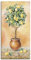 ARTLAND Wanddeko Leinwand Bilder Wandbild 30x60 cm Botanik Pflanzen Topfpflanze Malerei Creme T5HE Zitronenbaum I