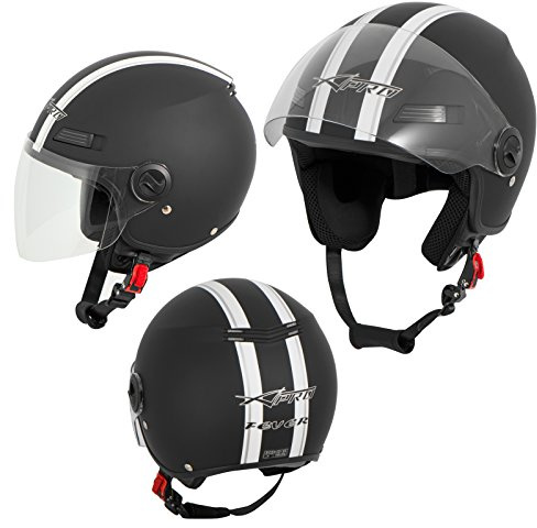 A-pro Open Face Jet Hjälm Lock Motorcykel Scooter Quad Visir