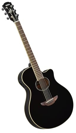 YAMAHA APX600 Electro-Acoustic Guitar – Slim Thinline Body, 25” Scale, System65 Pickup, 3-Band EQ, Built-In Tuner, Oval Soundhole – Black