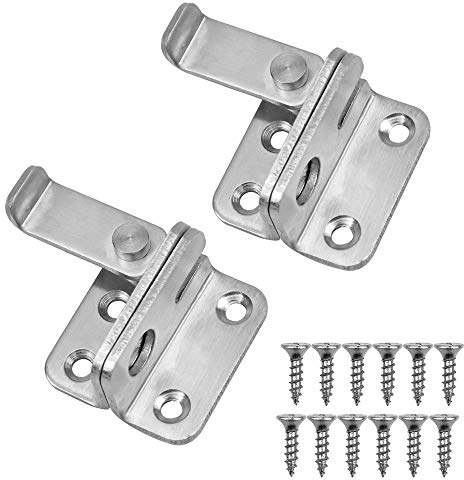 Fodlon 2 Stück Flip Latch Gate Latches Sicherheitstürschloss mit Sicherheitspaketloch, Edelstahl gebürstet für Tor, Fenster, Schlafzimmer