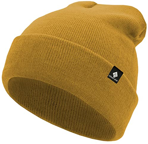 urban ace | klassisk bomull | Barnmössa, huva | 100 % bomull | mjuk och lätt | Vår, höst, vinter | pojkar, flickor | mjukt tyg, tät | optimal passform, lång eller kort bärbar, senap, En Storlek