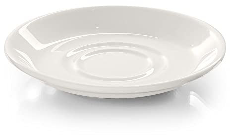 Forgast Modermo Piattino in Porcellana, Diametro Ø 12,7 cm, linea Prima, Bianco, Porcellana di Alta Qualità, Piattino Tazza Tazzina Tè Caffè, Lavabile in Lavastoviglie