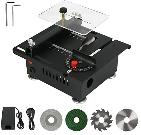 Mini Multifunktions Tischkreissäge,kyaoayo Multifunktionale Tragbare Präzisions-Tischkreissäge 100W Präzise Elektrische Tischsägen 0-16mm Mini Tischkreissäge für Handwerk,DIY,handgefertigtes Holz (B)