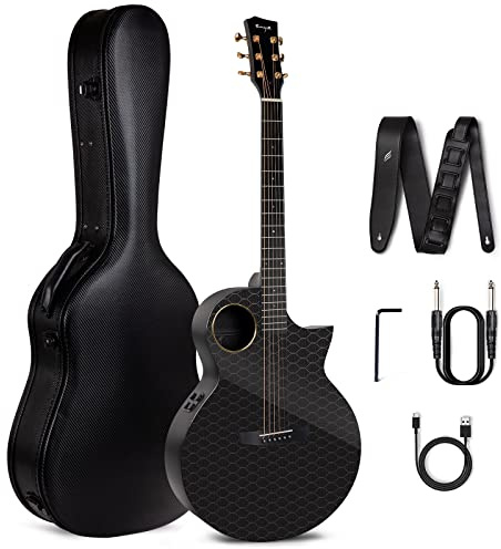 enya Enya X4 PRO - Guitarra de fibra de carbono, 41 pulgadas, EA-X4E, guitarra profesional para niños, adultos, principiantes, tocar y cantar