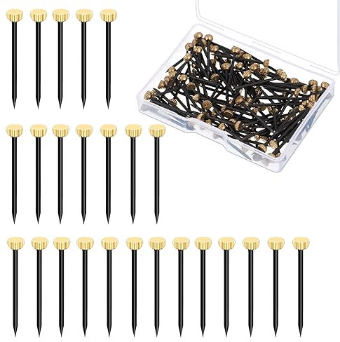 50Pcs Metal Plaster Picture Frame Hangers Picture Hanging Nails with Plastic Storage Box,Plaster Picture Frame Hanging Hooks Picture Pins,Metal Head Hanging Pins Nail for Hanging Photo Frame