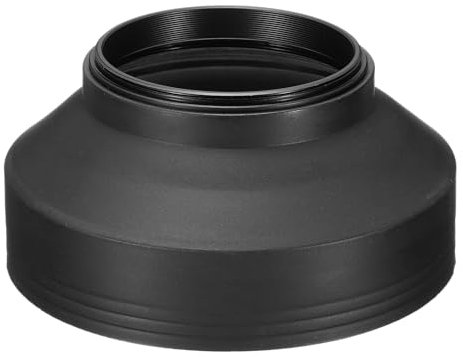 PATIKIL Parasol de Goma Plegable para Objetivo de Cámara de 55mm, Protector Antirreflejos Que Bloquea el Exceso de Luz Solar, Negro