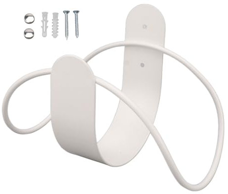 FLEXMAN Supporto a Parete per Tubo Giardino, Supporto per Tubo da Giardino in Acciaio Inossidabile per Ospitare Il Vostro Tubo da Giardino Componenti, per una Facile Irrigazione (Bianco)