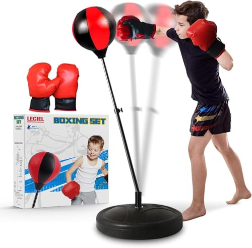 Punching Bag for Kids 3-8 Years Old, Kids Boxing Bag Set with Gloves & Adjustable Stand, Sports Toy for Boys