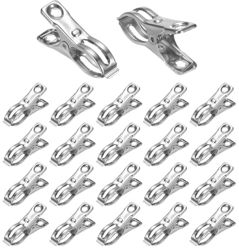 M METERXITY 60-Pack Abrazaderas para Invernadero, Abrazaderas de Película de Invernadero de Acero Inoxidable para Red de Sombreado Clip de Varilla Diámetro Máx. 2.36 [Plata]