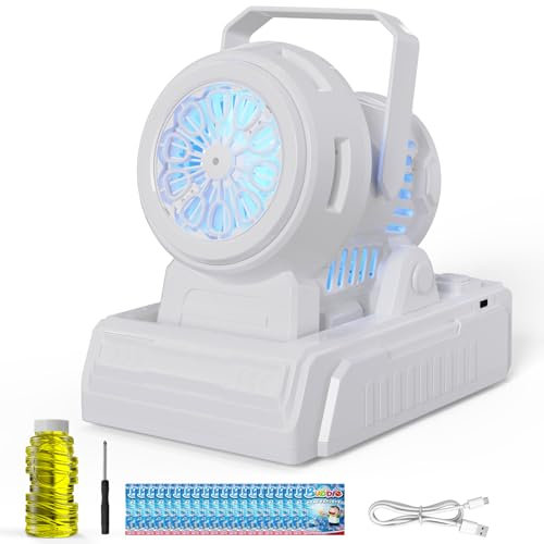 PANACARE Macchina Automatica per Bolle di Sapone Macchina Elettrica Portatile per Bolle di Sapone con 20 Soluzioni, Produce Oltre 10000 Bubble Grandi al Minuto per Matrimoni/Compleanni/Bambini/Feste