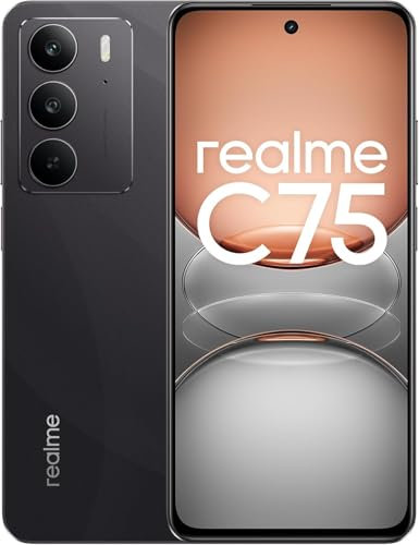 realme C75 8+256GB, Telefono Mobili IP69 Ultra Resistente a Polvere e Acqua, Vetro ArmorShell, Batteria 5828mAh, Fotocamera AI 50MP, Display 6,72 90Hz, Nero (Senza Caricatore)