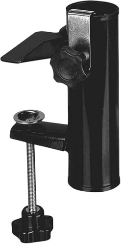 Paraplyhållare for uteplats, Paraplystativ for strandparasoll, Fästklämma for parasollhållare for stolar, justerbar stativhållare, robust metallparaplyklämma 1 st