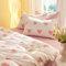Covebett Bettwäsche Baumwolle 135x200 Doppelte Musselin Weiß Rosa Herzen Herz Atmungsaktiv Bettwäsche Set Aesthetic Herzchen Mädchen Bettbezug und 1 Kissenbezug 80x80 cm mit Reißverschluss