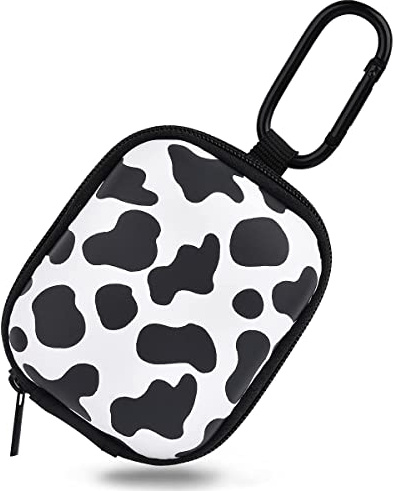 VISOOM Kopfhörer Tasche Case für in Ear Ohrhörer Hülle Schutzhülle stoßfeste Schutztasche Kopfhörer Aufbewahrung Etui Earphone Cover Hardcase kompatibel mit Airpods, Earpods, MP3 Player usw,Cow