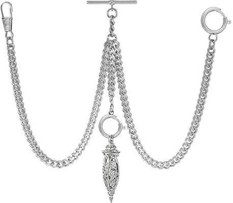 BOSHIYA Pocket Watch Double Albert Chain