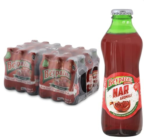 Turkish Natural Mineral Water – Doğal Maden Suyu – 250 ml Glass Bottles (24 Pack) | Lightly Sparkling, Crisp Taste | Original & Fruit Flavours (24 Bottles, Pomegranate)