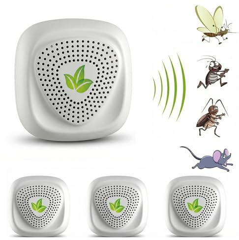 Nitoer Repelente ultrasónico de plagas, repelente electrónico para interiores, control de plagas para ratones, cucarachas, hormigas, moscas, mosquitos, roedores, inofensivo para mascotas y humanos