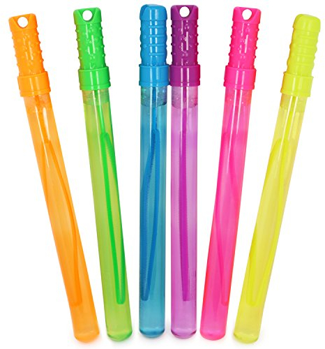 com-four® 6X Seifenblasen-Stab - Seifenblasenschwert - große Seifenblasen für Geburtstage, Gartenpartys und Hochzeiten - 34 cm (06 Stück - 34 cm)