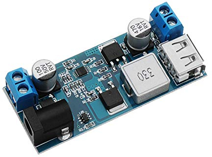 ICQUANZX DC 6V 9V 12V 24V a DC 5V 5A Módulo convertidor reductor, 9-36V Paso a USB Transformador 5V Tablero regulador de voltaje de salida dual