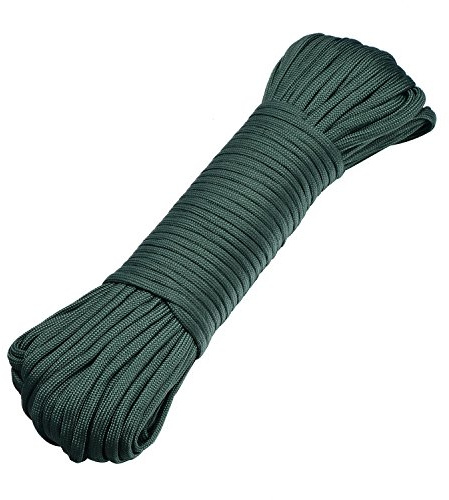 DonDon 30 meter långt tygband nylonsnöre paracord-rep överlevnadsrep för hantverk och campingaktiviteter utomhus 4 mm - 7 snören skogsgröna