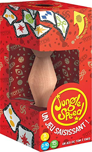 Asmodee - JUNGLE SPEED Classique - Jeu de Rapidité pour Enfants dès 7 ans - Jeu de Société & d'Ambiance - 2 à 10 Joueurs - Version en Bois Eco-Responsable - avec Sac de Rangement - 15 Min- Zygomatic