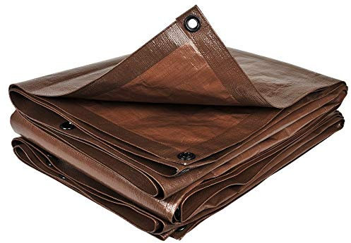 TERRE JARDIN Bâche à bûche de Protection 1,5 x 6 m, Bâche Polyéthylène 140 g/m² - 1.5 x 6 - Marron