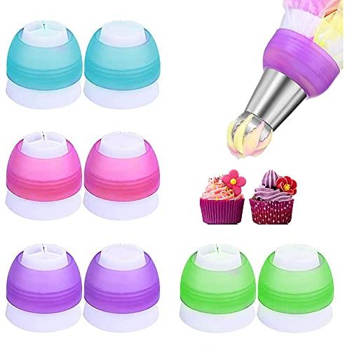 Spritztüllen Set, Kunststoff Spritzbeutel Düsen, Sahnespritze Wiederverwendbar, DIY Torten Zubehör, Backzubehör Torten Dekoration Set, Spritzbeutel Mit Tüllen, Für Torten Spritzbeutel Cupcake, 8PCS