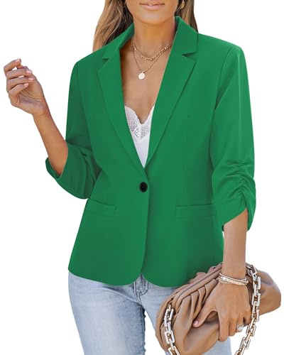 LookbookStore Womens Blazers for Work Professional Summer Jackets for Women Lightweight Fashion Womens Blazers Teacher Outfits High Business Casual Green Size Small Fits Size 4 / Size 6