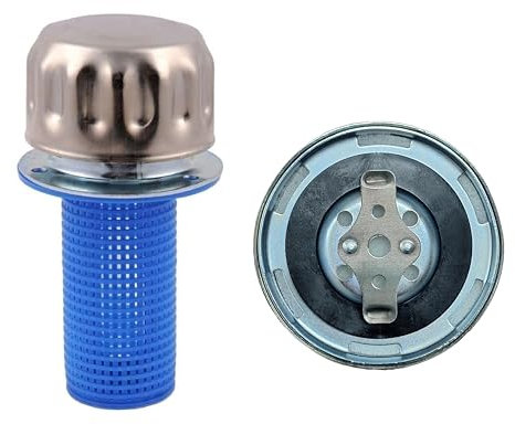 ÜREL Tappo Serbatoio Olio Idraulico in Metallo – Sfiato e Riempimento per Olio e Carburante (con Filtro, Chiusura a Baionetta, Cromato, Guarnizione Antistrappo)