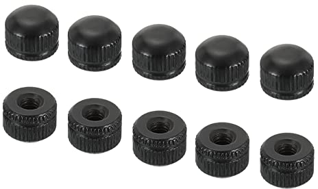 PATIKIL M4 Tapa Tuerca, 25 Paquete Bellota Tuerca Tornillo Perilla Tapa Inserción Perno Cubierta Hembra Rosca Moleteado Herraje Accesorios Iluminación Artefactos Negro