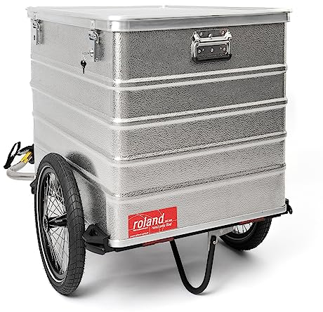ROLAND Fahrradanhänger GAROXX 239, Transportbox, für Lasten, mit Tiefdeichsel, Kupplung, Aluminium