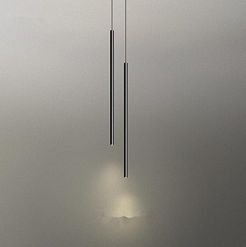 SXYSXYSXY LED Minimalismo Lampada a sospensione Camera da letto Comodino Nero Moderna a doppia testa Lampada da soffitto 6W Luce neutra 4500K per Soggiorno