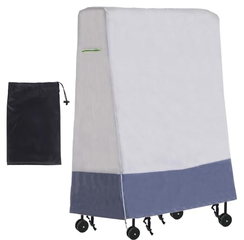 PATIKIL Faltbare Tischtennisplatte Abdeckung, 65'' x 28'' x 73'' Tischtennis Abdeckung 420D Oxford wasserdichte Faltbare Tischabdeckung mit Aufbewahrungstasche & Reißverschluss Beige