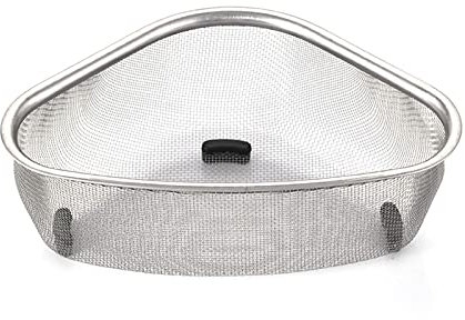 Cesta Coladora para Fregadero de Cocina, Colador Triangular de Acero Inoxidable, Rejilla para Filtro de Fregadero de Esquina, Recoge Restos de Comida, Cesta (Modelo de pie de un