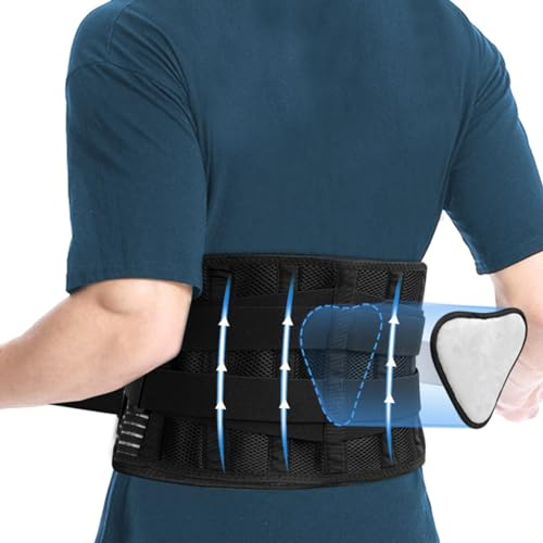 SUPRBIRD Rückenbandage für Herren & Damen – Rückenstützgürtel mit Stützstreben,verstellbaren Zuggurten & abnehmbarem Lendenpolster,Zur Linderung von unteren Rückenschmerzen & Ischias,für Arbeit Sport