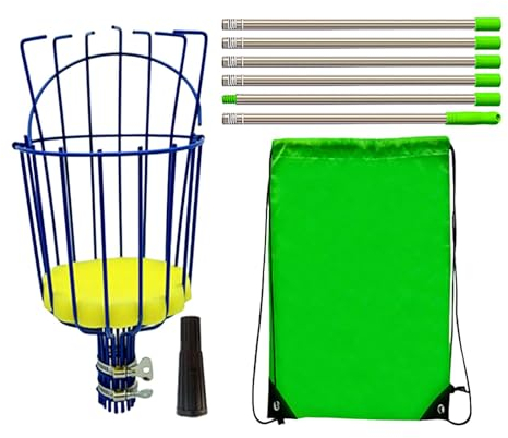 Generisch Barra de recolección de frutas con cesta, mango telescópico naranja, eficiente recogedor de frutas de acero inoxidable con longitud ajustable, recogedor de árboles inoxidable