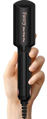 FARERY Mini Hair Straightener with Universal Voltage, 38mm Wider Plate Travel Straighteners for Short&Long Hair, Compact Ceramic Mini Flat Iron with Argan Oil&Keratin Infused, with Storage Bag