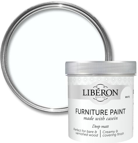Libéron Furniture Paint - Casein-Based - Ultra Matt - High Coverage - Timeless Look - White Matt 500ml