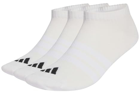 adidas Unisex adulto THIN&LIGHT ESSENTIALS LOW CUT SOCKS 3 PAIR PACK, white/white/black, 42-45