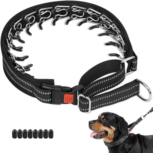 Crazy Felix No Pull Martingale Collar for Large Medium Small Dog Pitbull German Shepherd Doberman, Dog Collar Anti Pull with Buckle for Training Walking (Black, L-Neck 17-19.25, 1.5 Wide)