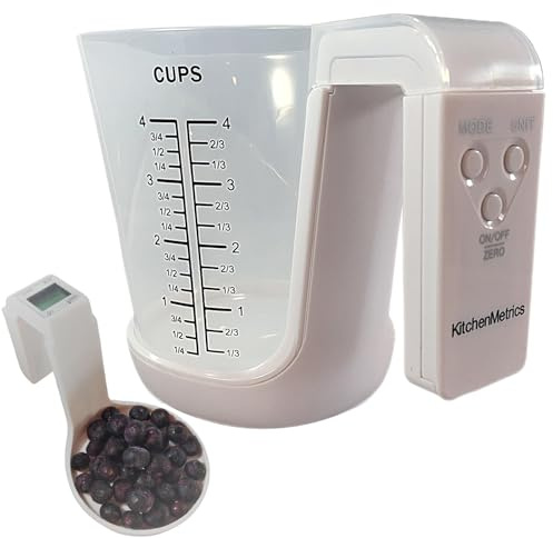 Misurino digitale – Bilancia da cucina elettronica 2 in 1 ad alta precisione, display LCD, modalità, struttura durevole | Per ingredienti solidi Ingredienti liquidi Cottura al forno Preparazio