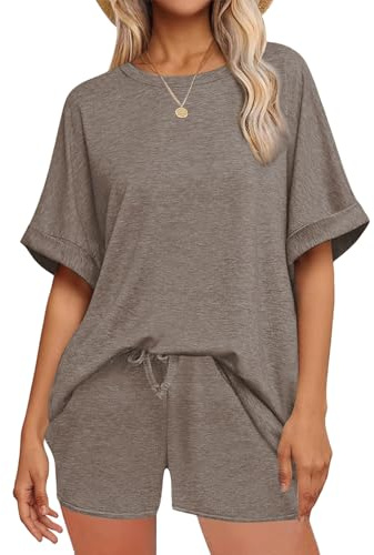 crazy bean Conjuntos Chándal Mujer Verano 2 Piezas Chándal Mujer Completo Camiseta Manga Corta y Pantalón Corto Deportivo Casual Ropa Casa