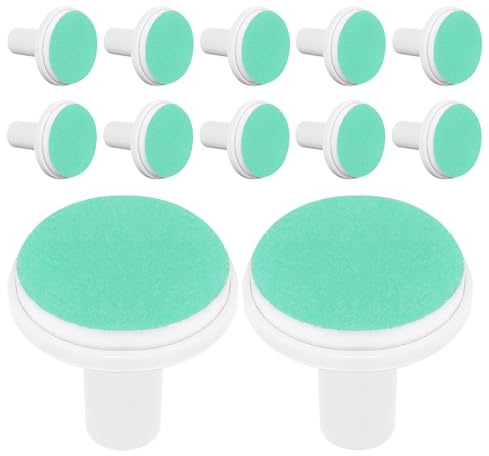 SHINEOFI 12 Pièces Tampons de Lime à Ongles pour Bébé Vert, Têtes de Broyage Électriques en Papier de Verre et Plastique, Accessoires Sûrs et Confortables pour Garçon et Filles, Soin
