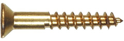 The Hillman Group 1932 8 x 1-1/4 Brass Flat Head Slotted Wood Screw 20-Pack