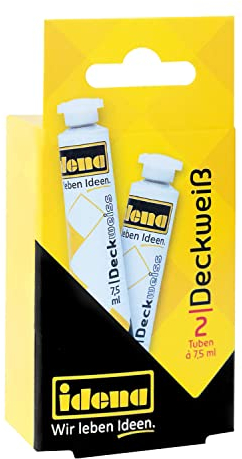 Idena 623026 - Deckweiß, 2 Tuben a 7,5 ml, hochdeckend