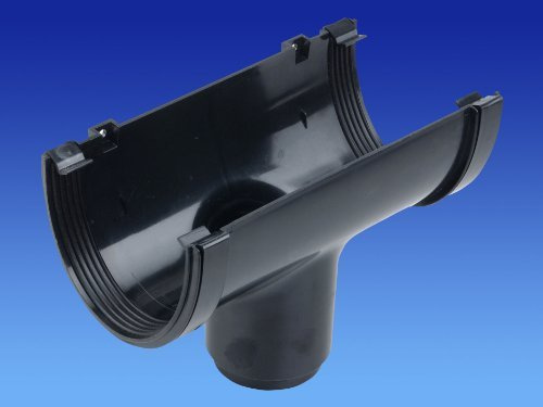 OSMA Black 113mm Running Outlet for DeepLine 4.5:2.5 Gutter System 9T906b