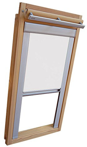 Hochwertiges Verdunkelungsrollo Rollo mit Seitenschienen für Velux DKL/DKU-EP GGU,GPU,GHU,GTU UK08 weiss // Verdunkelungsrollo/Verdunkelungs-Rollo/Fensterrollo